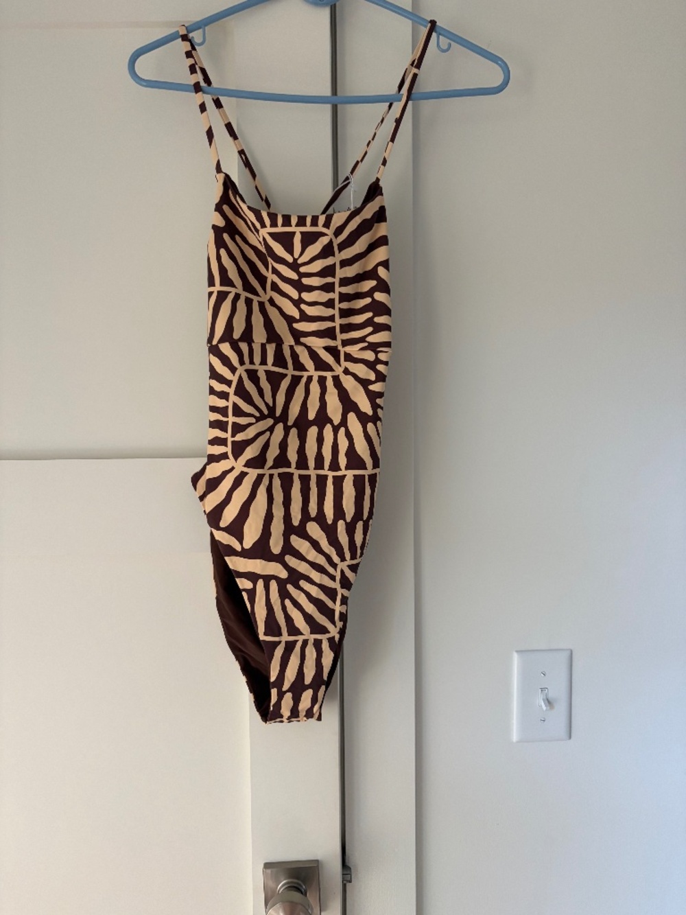 Salted Swim (L) One Piece Brown Tan Strappy Back NWT